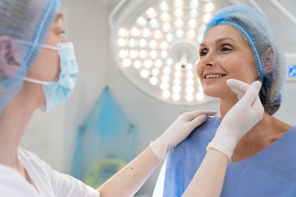 Satisfied cosmetic surgery patient — natural, confident results